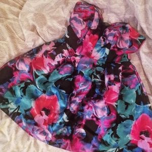 Macy's B. Darlin Floral Strapless Prom Dress